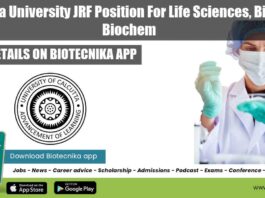 Calcutta University JRF Position For Life Sciences, Biotech, Biochem Calcutta University JRF Position