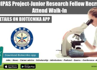 DRDO-DIPAS Project JRF Recruitment