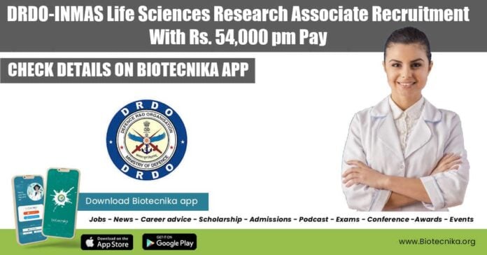 DRDO-INMAS RA Jobs