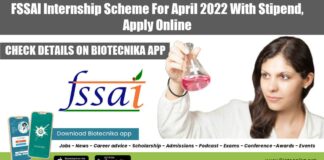 FSSAI Internship 2022 Scheme