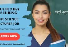 Life Science Academic Support Specialist – Lecturer Job @ Biotecnika Bangalore Life Science Academic Support Specialist - Lecturer Job @ Biotecnika Bangalore