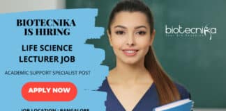 Life Science Academic Support Specialist - Lecturer Job @ Biotecnika Bangalore