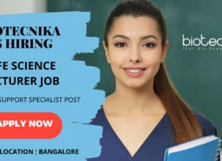 Life Science Academic Support Specialist - Lecturer Job @ Biotecnika Bangalore