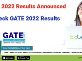 GATE 2022 Results Announced - Check GATE Results, Score Card