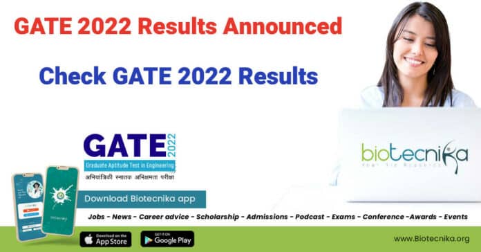 GATE 2022 Results Announced - Check GATE Results, Score Card