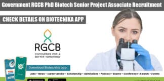 Government RGCB PhD Biotech