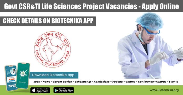 Govt CSR&TI Life Sciences Project