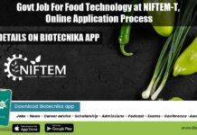 Govt Job For Food Technology at NIFTEM-T, Online Application Process Govt Job For Food Technology