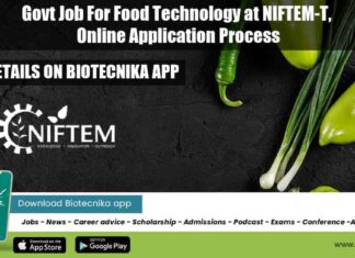 Govt Job For Food Technology