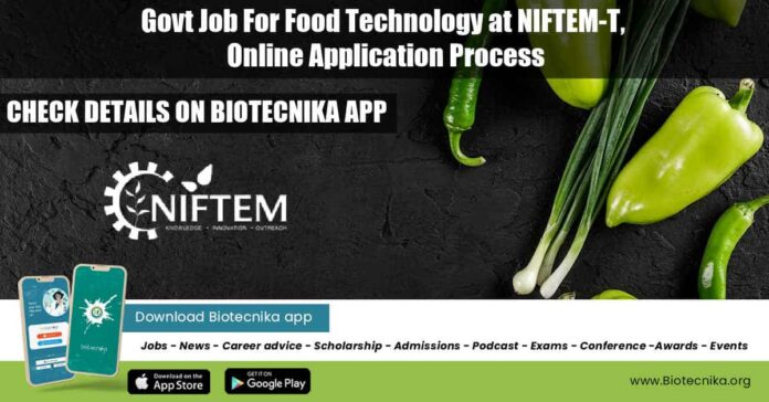 Govt Job For Food Technology