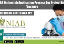 Govt NIAB Online Job Application Process For Project Assistant Vacancy Govt NIAB Online Job Application