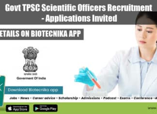 Govt TPSC Scientific Officers Recruitment