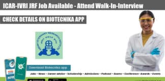 ICAR-IVRI JRF Job Available