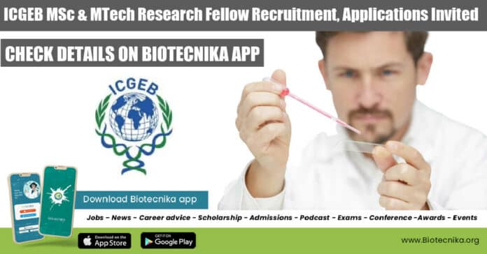 ICGEB Research Vacancy