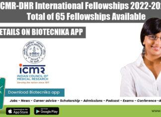 ICMR-DHR International Fellowships 2022-2023