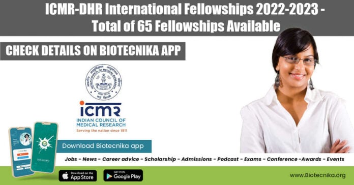 ICMR-DHR International Fellowships 2022-2023