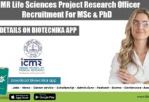 ICMR Life Sciences Project Research Officer Recruitment For MSc & PhD ICMR Delhi Jobs 2022