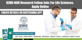 ICMR-NIIH Research Fellow Jobs