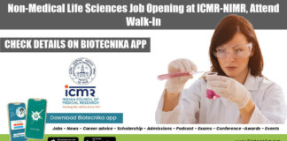 ICMR-NIMR Life Sciences Scientist Job