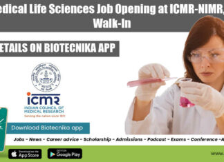 ICMR-NIMR Life Sciences Scientist Job