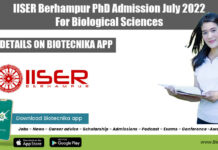 IISER Berhampur Admissions 2022