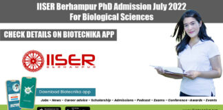 IISER Berhampur Admissions 2022