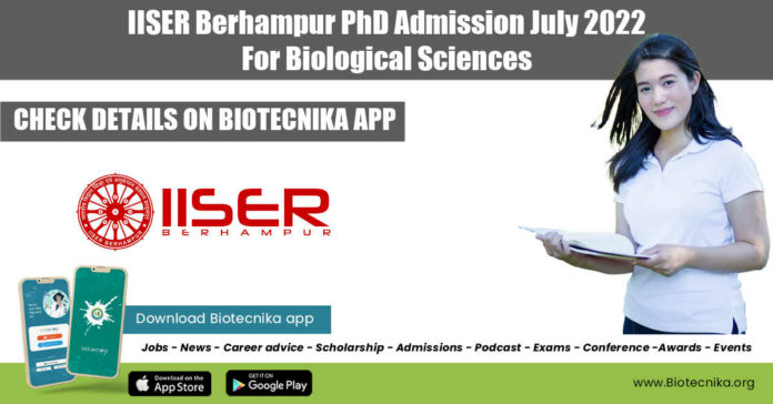 IISER Berhampur Admissions 2022