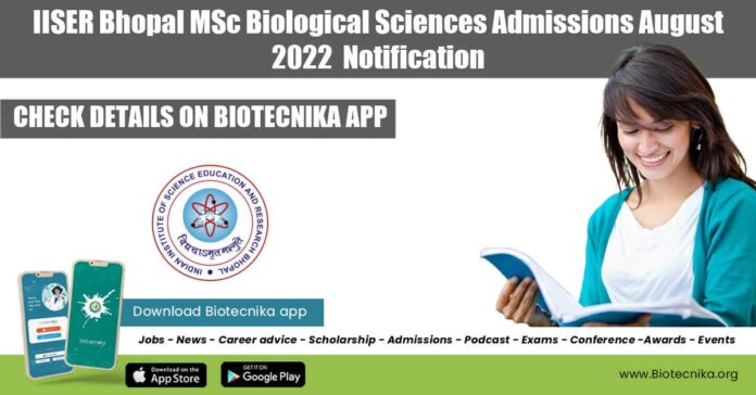 IISER Bhopal MSc Admissions