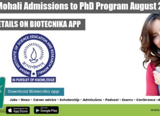 IISER Mohali Admission 2022