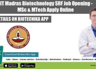 IIT Madras Biotechnology SRF