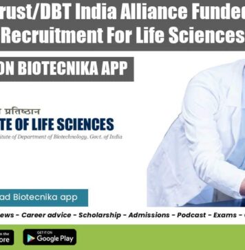 Wellcome Trust/DBT India Alliance Funded Project JRF Recruitment For Life Sciences at ILS ILS Project JRF Post