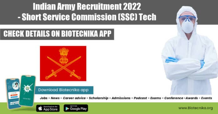 Indian Army Recruitment 2022 - Short Service Commission (SSC) Tech
