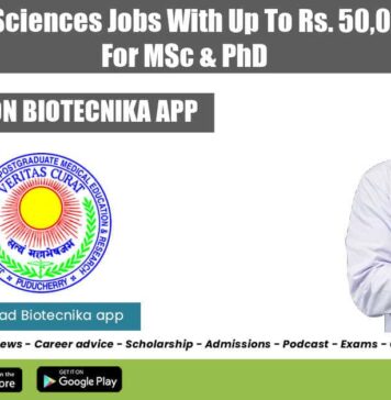 JIPMER Life Sciences Jobs