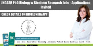 JNCASR PhD Biology & Biochem