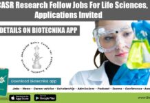 JNCASR Research Fellow Jobs