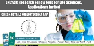 JNCASR Research Fellow Jobs