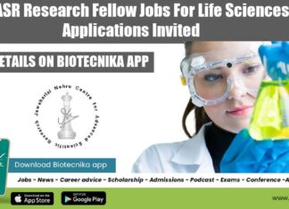 JNCASR Research Fellow Jobs