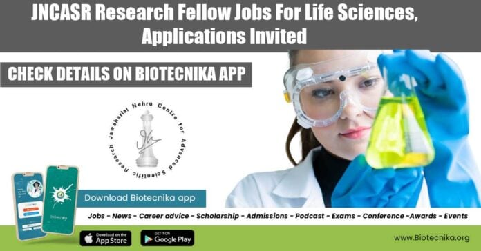 JNCASR Research Fellow Jobs