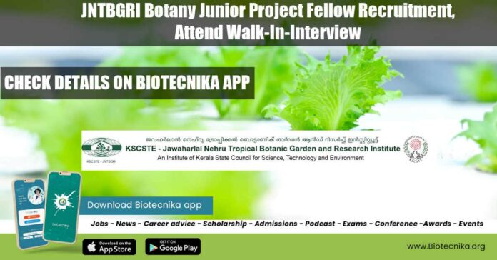 JNTBGRI Botany Project Job