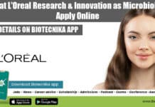 Work at L’Oreal Research & Innovation as Microbiologist, Apply Online L'Oreal Microbiology Jobs