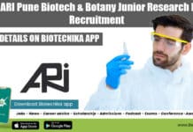 MACS ARI Pune Biotech & Botany Junior Research Fellow Recruitment MACS Pune ARI JRF