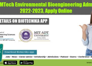 MITBIO MTech Environmental Bioengineering Admissions