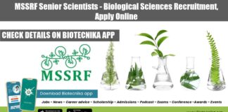 MSSRF Senior Scientists