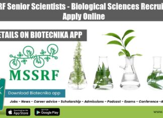 MSSRF Senior Scientists