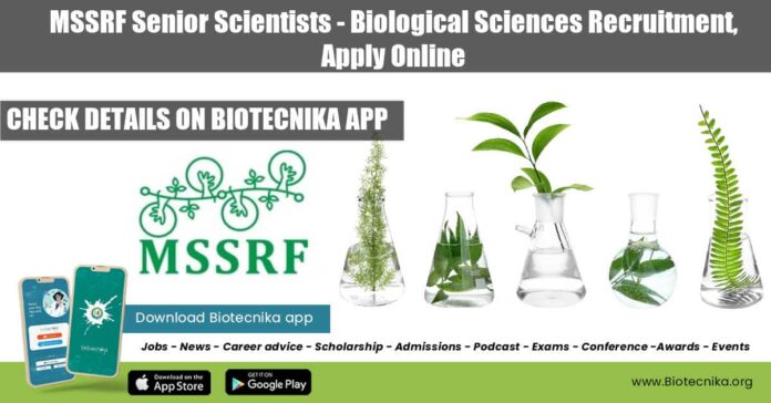 MSSRF Senior Scientists