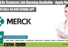 Merck Life Sciences Job Opening Available – Apply Online Merck Life Sciences Job