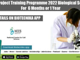 NCCS Project Training Programme 2022