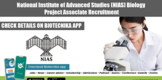 NIAS Biology Project Associate