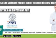 NICED MSc Life Sciences Project Junior Research Fellow Recruitment NICED Project Job