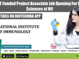 NII Project Vacancy Available
